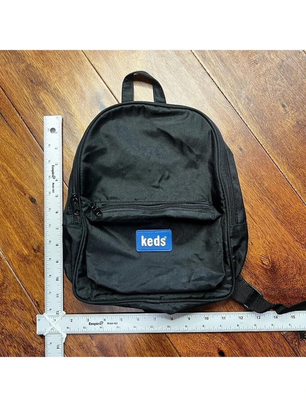 Vintage 90s Keds Black Nylon Mini Backpack Small Rucksack Travel Daypack Y2K